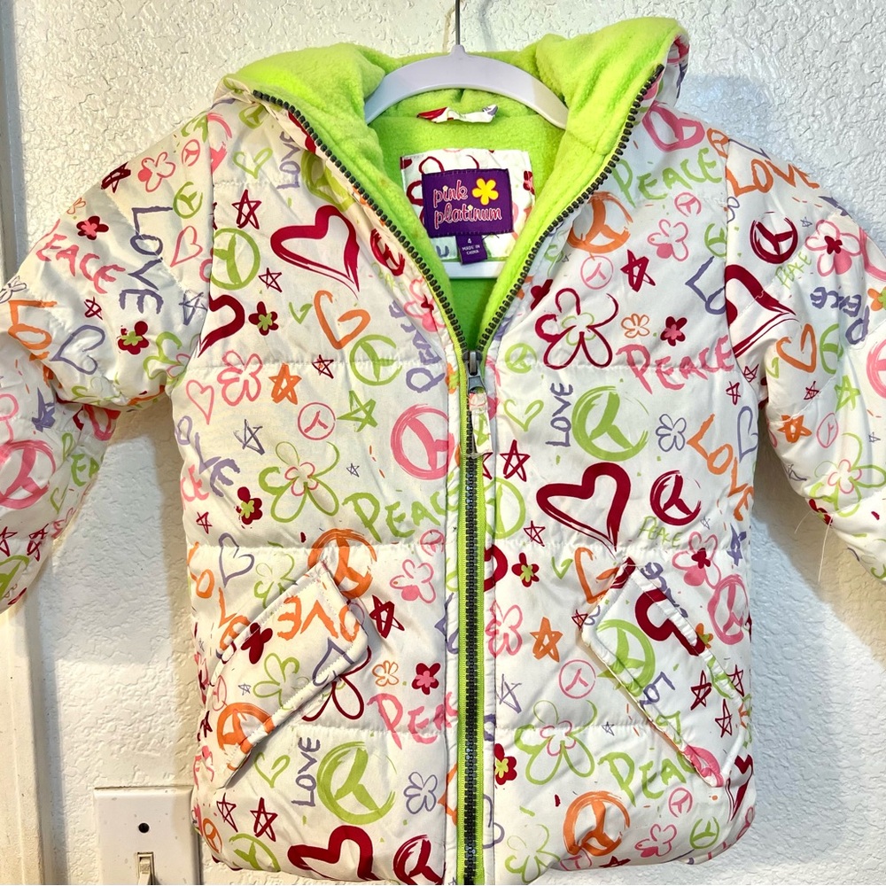 Pink Platinum girls 4T puffer jacket